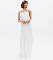 TFNC White Bridal Bandeau Maxi Dress